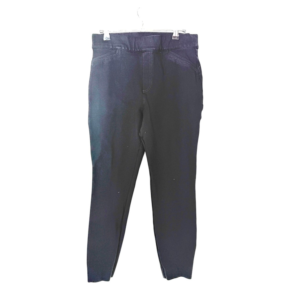 Spanx Pants Women's Medium Skinny Pull-On‎ Stretch Slim Ankle Trousers Black